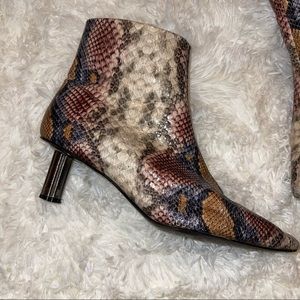 ASOS Colorful Vegan Snakeskin Booties